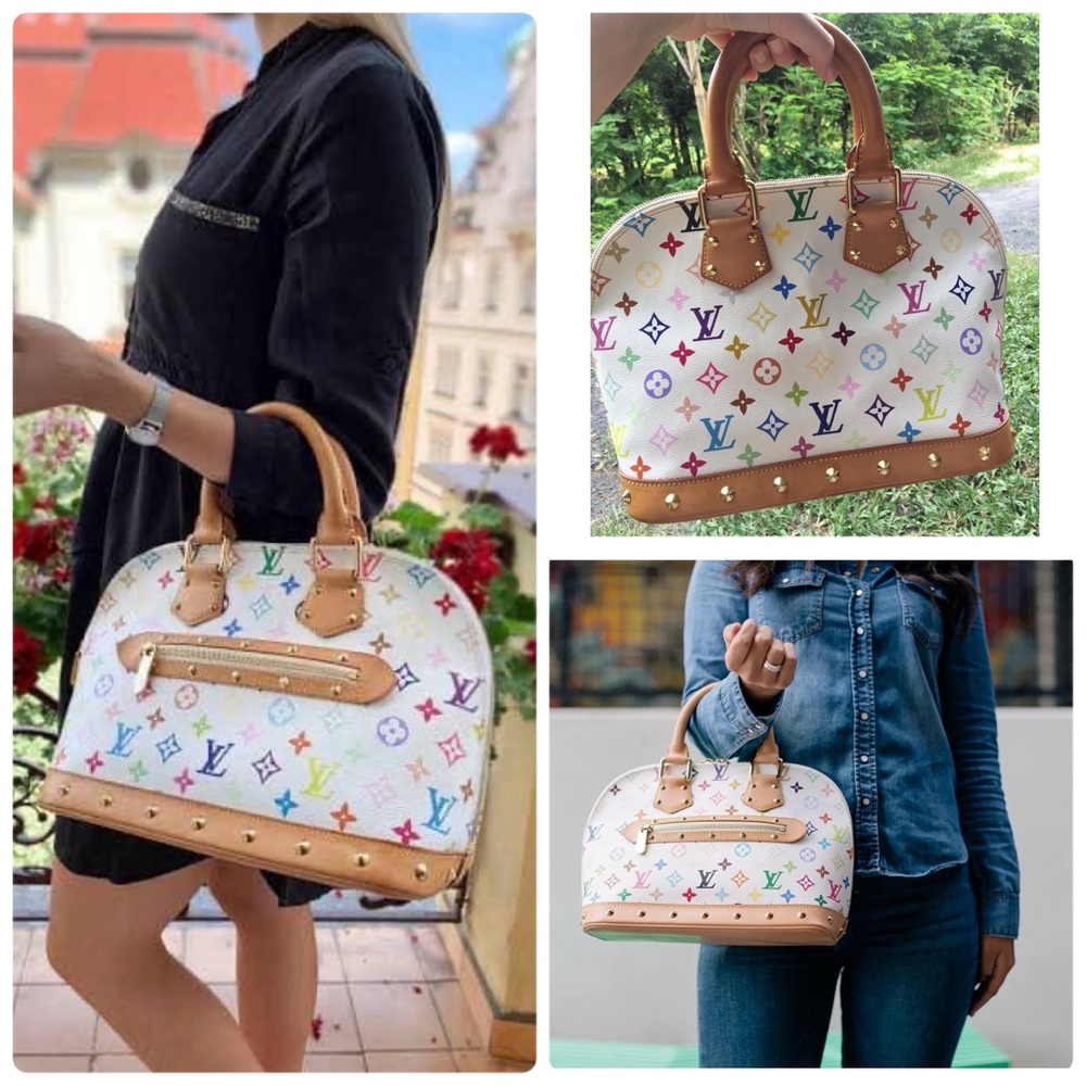 Louis Vuitton Multicolor Monogram Handbag with Tan Accents